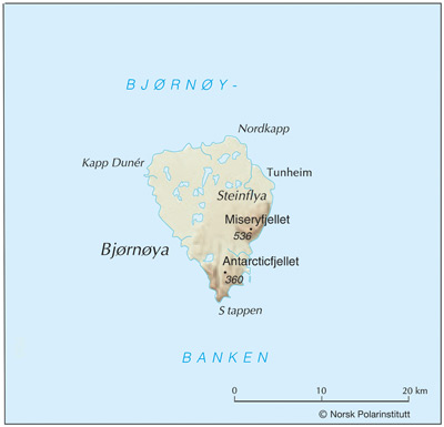 Map of Bjørnøya
