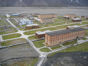 Pyramiden seen from the air