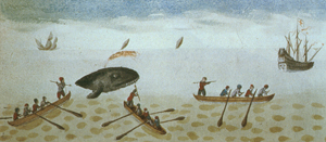 Skisse som illustrerer hvalfangst, 1613