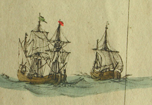 Sailing towards Spitsbergen. Excerpt from an 18th century map.