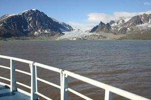 The glacier Friedrichbreen in the west of Bockfjorden